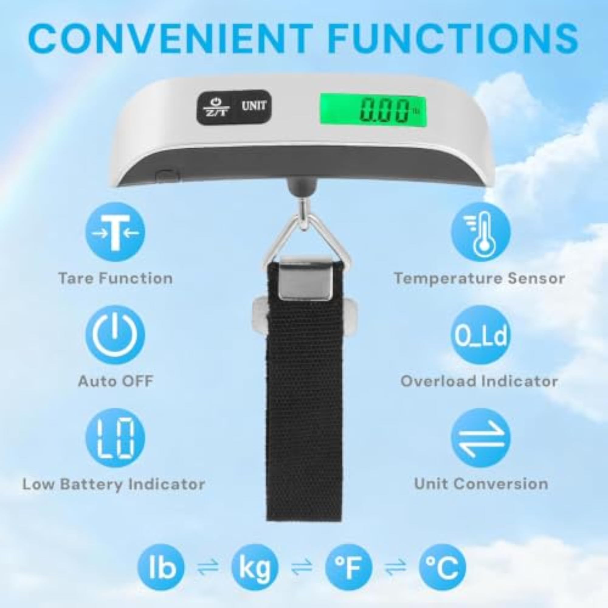 Luggage Scale, 110lb Weight Scale for Travel